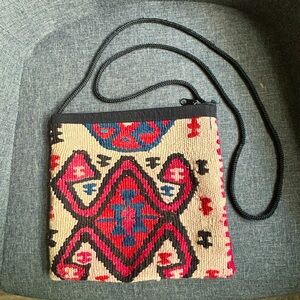 Woven Boho Crossbody Hemp Bag Purse Red
